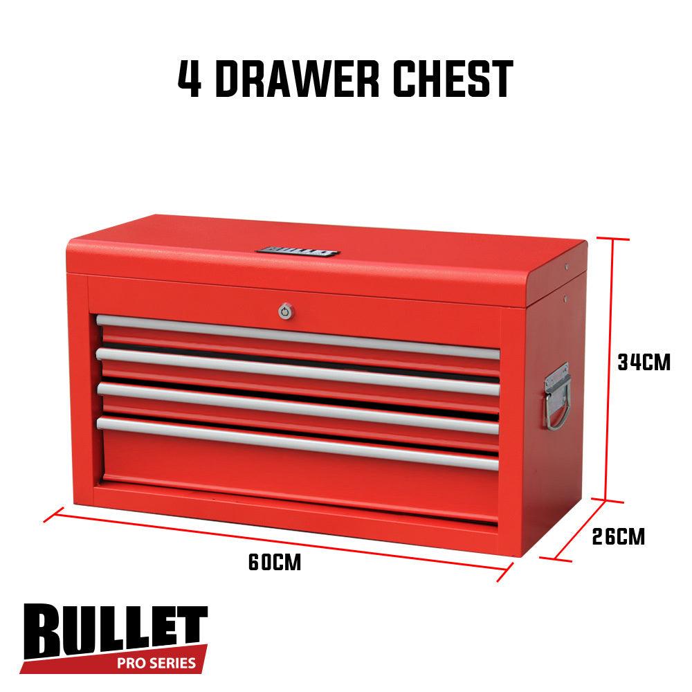 BULLET 478 Piece Tool Box Chest Kit Storage Cabinet Set Drawers With Tools RED